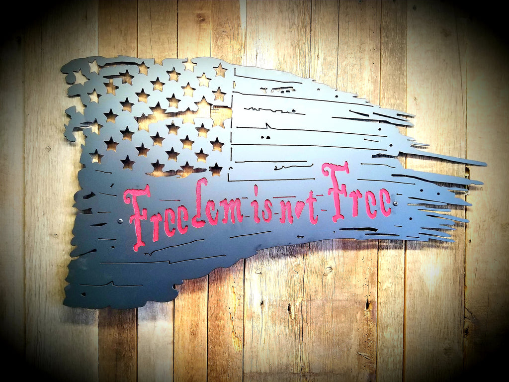 Tattered Flag FREEDOM is NOT FREE