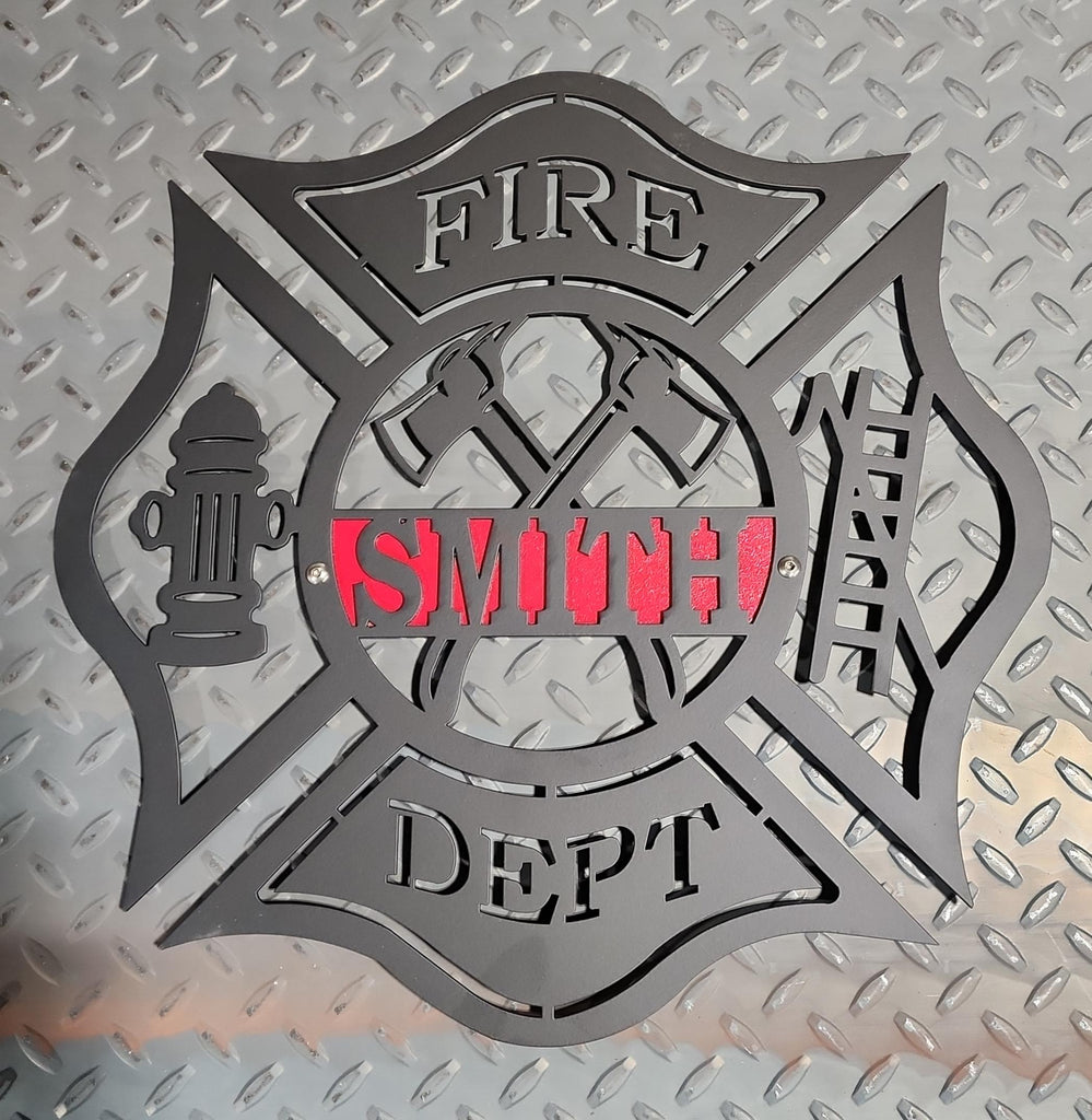 Firefighter Maltese Cross monogram