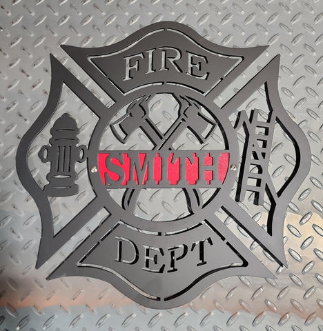 Firefighter Maltese Cross monogram