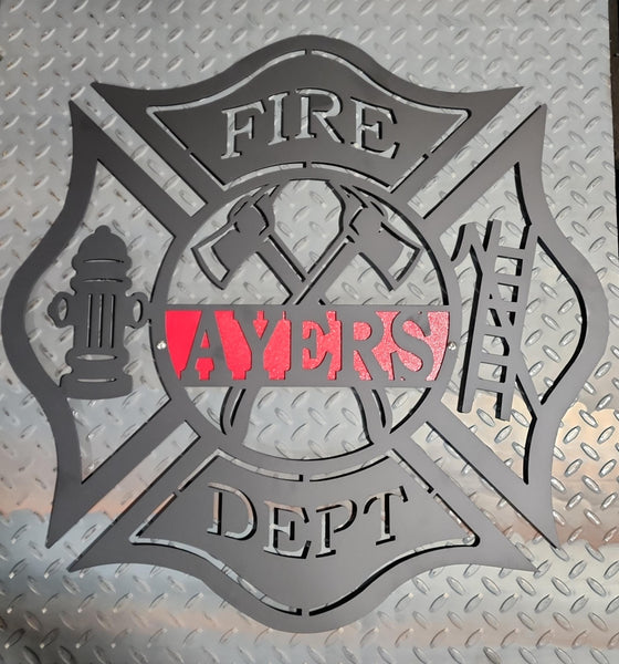 Firefighter Maltese Cross monogram