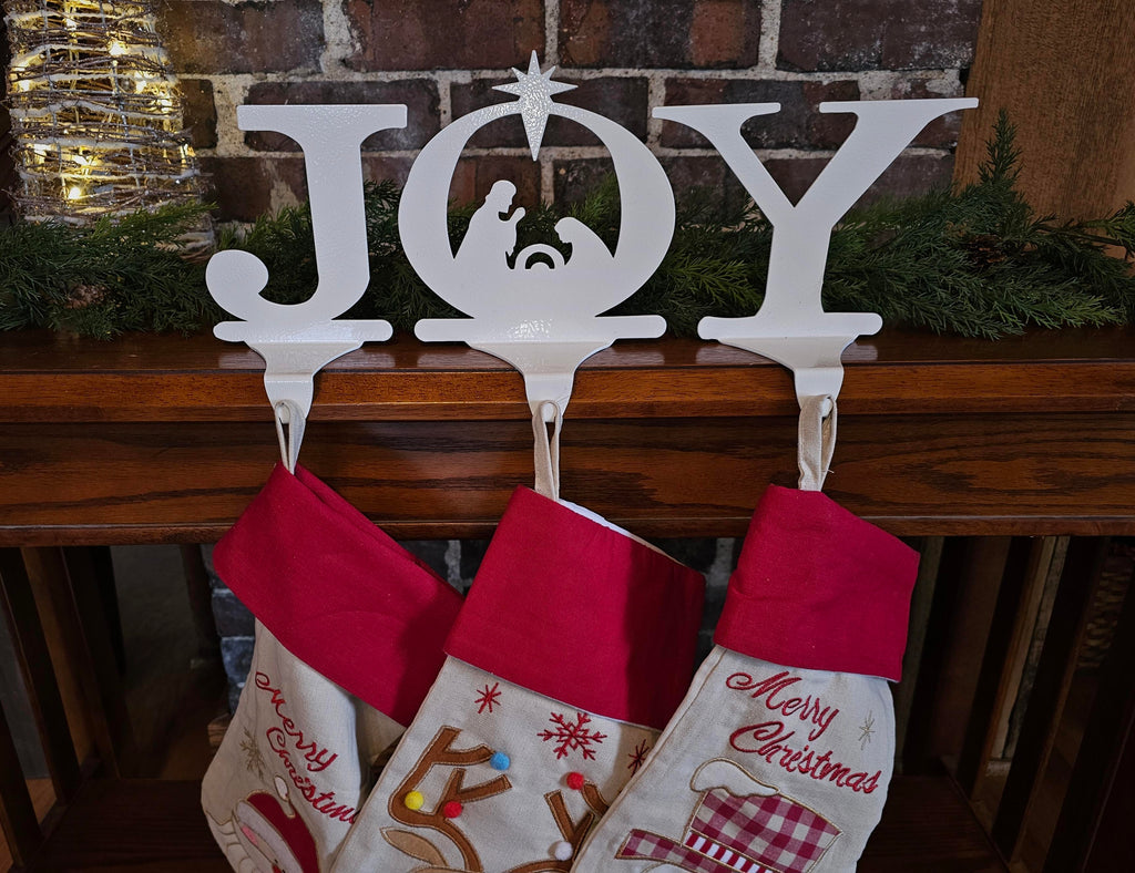 Williams Sonoma Black 2024 Iron Stocking Holders, JOY, Set of 3