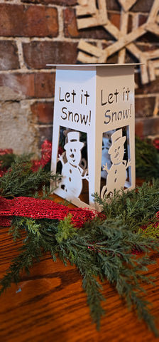 Let it Snow! Snowman Solar lighted column