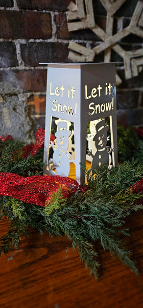 Let it Snow! Snowman Solar lighted column