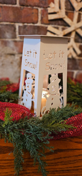 Let it Snow! Snowman Solar lighted column