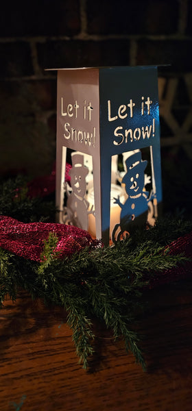 Let it Snow! Snowman Solar lighted column