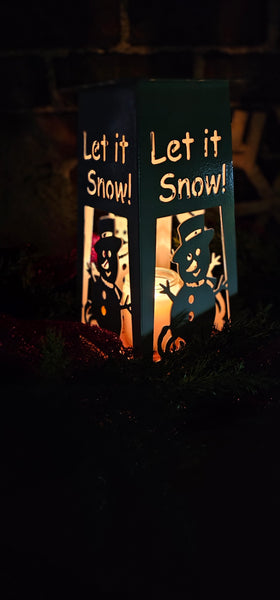 Let it Snow! Snowman Solar lighted column
