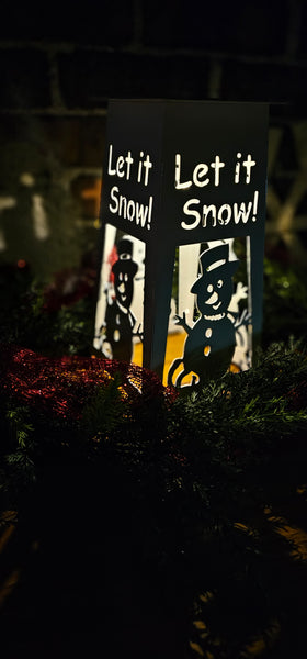 Let it Snow! Snowman Solar lighted column