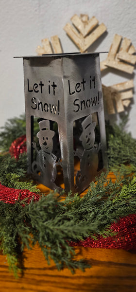 Let it Snow! Snowman Solar lighted column